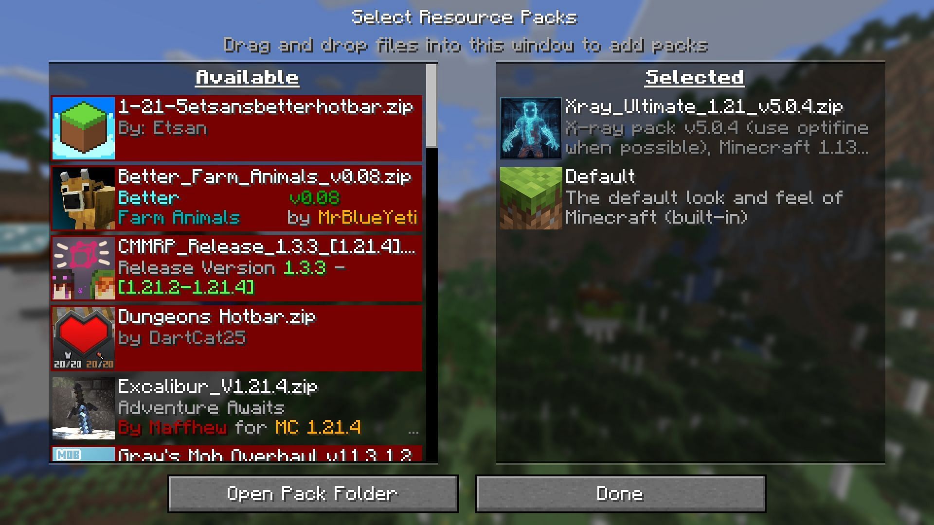 Install the resource pack to get X-ray in Minecraft 1.21.7 (Image via Sportskeeda Gaming || Mojang Studios)